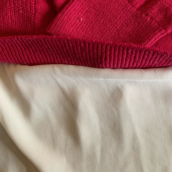 LOFT magenta sweater with faux shirt beneath - Picture 3 of 3
